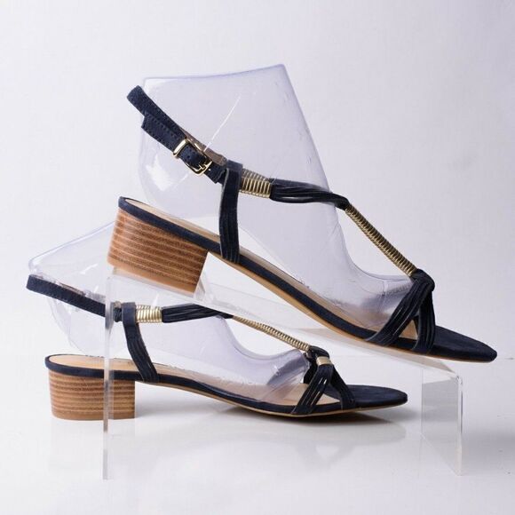 Talbots Peyton2 Womens Blue Suede T-Strap Sandals Sz 11 Open Toe Slingbacks New - Picture 7 of 9